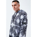 Black-White - Lifestyle - Hype Mens Mono Tile Oversized Pullover Hoodie