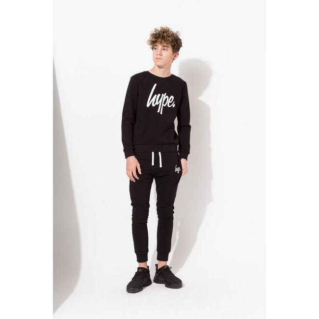 Black - Back - Hype Childrens-Kids Script Crewneck
