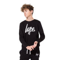 Black - Front - Hype Childrens-Kids Script Crewneck