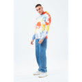 Orange-White-Powder Blue - Back - Hype Mens Tie Dye Hoodie