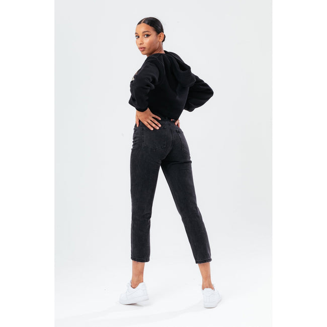 Black - Side - Hype Womens-Ladies Quarter Zip Pullover Hoodie