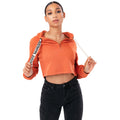 Pink - Front - Hype Womens-Ladies Quarter Zip Pullover Hoodie