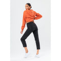 Pink - Side - Hype Womens-Ladies Quarter Zip Pullover Hoodie
