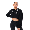 Black - Front - Hype Womens-Ladies Quarter Zip Pullover Hoodie