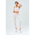 Peach-White - Back - Hype Womens-Ladies Dye Leggings