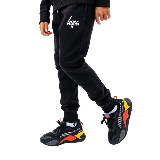 Black - Front - Hype Childrens-Kids Script Sweatpants