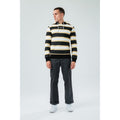 Stone-White-Black - Back - Hype Mens Stripe Hoodie