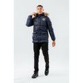 Navy - Back - Hype Childrens-Kids Explorer Crest Padded Jacket