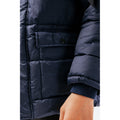 Navy - Close up - Hype Childrens-Kids Explorer Crest Padded Jacket