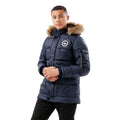 Navy - Front - Hype Childrens-Kids Explorer Crest Padded Jacket