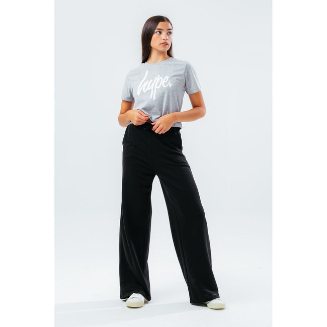 Gray - Back - Hype Girls Script Crop T-Shirt