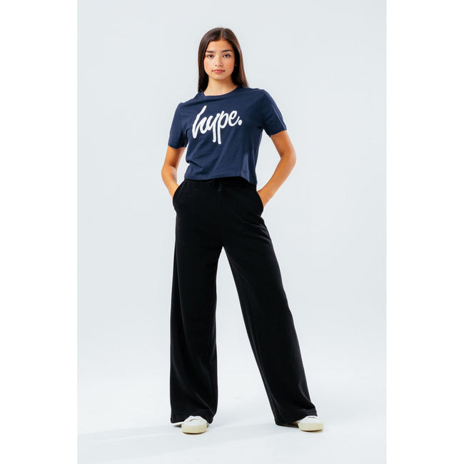 Navy - Back - Hype Girls Script Crop T-Shirt