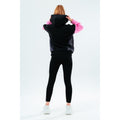 Black-Pink - Back - Hype Girls Leopard Panel Scribble Hoodie