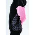 Black-Pink - Lifestyle - Hype Girls Leopard Panel Scribble Hoodie