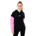 Black-Pink - Front - Hype Girls Leopard Panel Scribble Hoodie