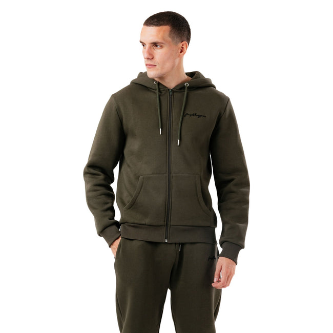 Oak Brown - Front - Hype Mens Full Zip Oversized Hoodie