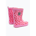 Pink-Red - Side - Hype Childrens-Kids Scribble Heart Galoshes