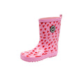 Pink-Red - Front - Hype Childrens-Kids Scribble Heart Galoshes