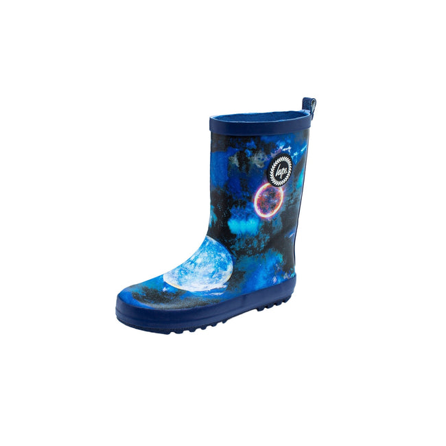 Black-Blue - Front - Hype Childrens-Kids Space Galoshes