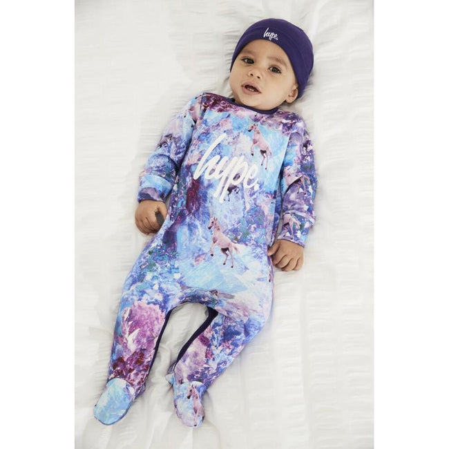 Purple - Back - Hype Baby Unicorn Sleeper Set