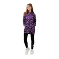 Purple - Front - Hype Girls Leopard Script Long Length Hoodie