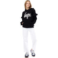 Black-White - Back - Hype Girls Script Frill Hoodie