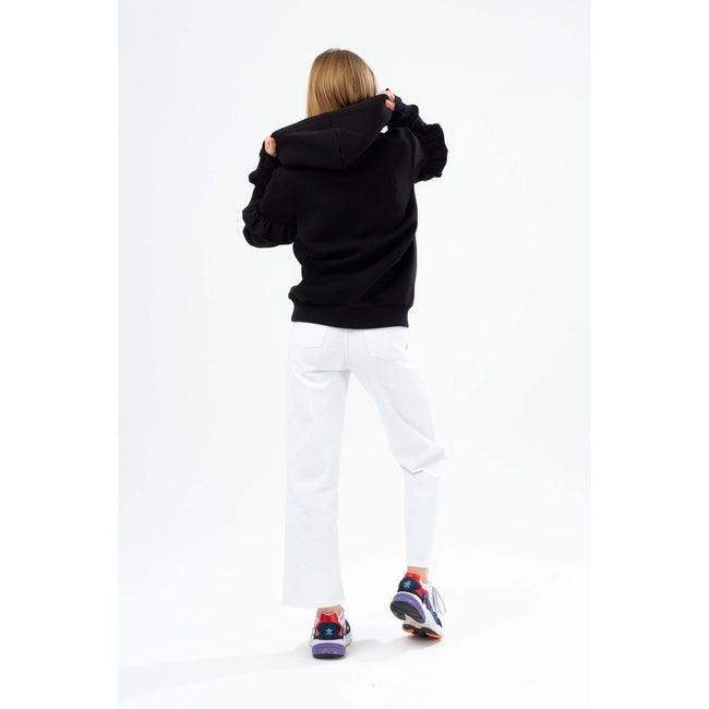 Black-White - Pack Shot - Hype Girls Script Frill Hoodie
