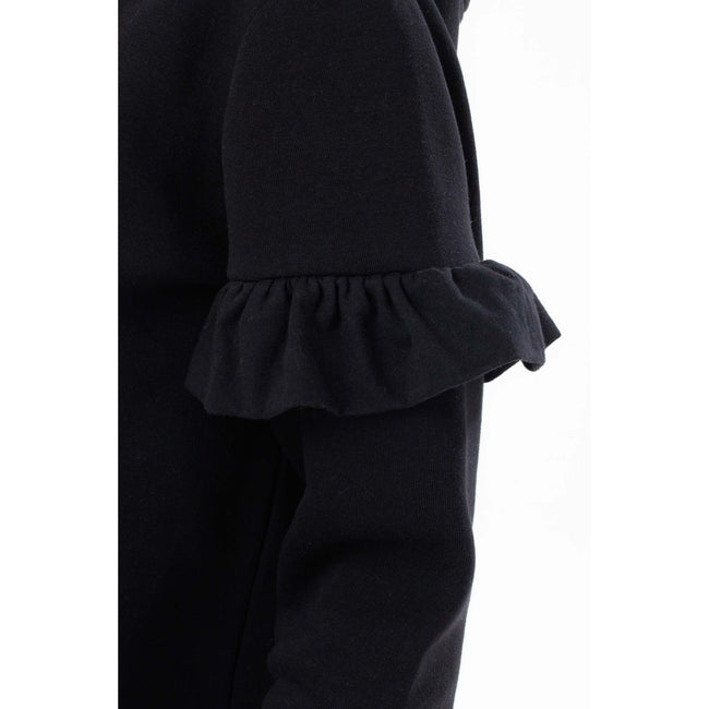Black-White - Close up - Hype Girls Script Frill Hoodie