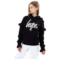 Black-White - Front - Hype Girls Script Frill Hoodie