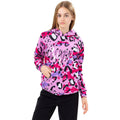 Pink-Purple - Front - Hype Girls Leopard Print Hoodie