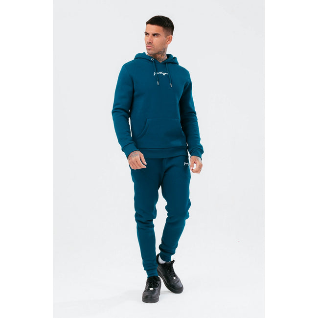 Teal - Side - Hype Mens Scribble Hoodie