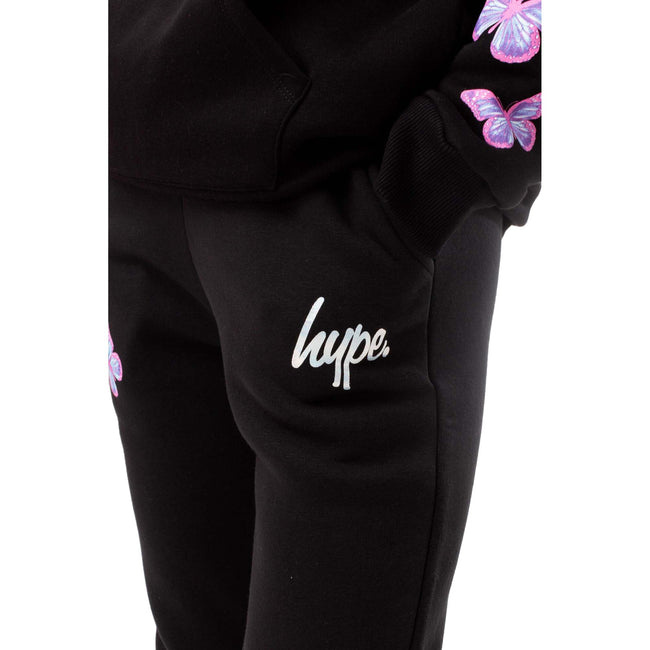 Black - Side - Hype Girls Butterfly Sweatpants
