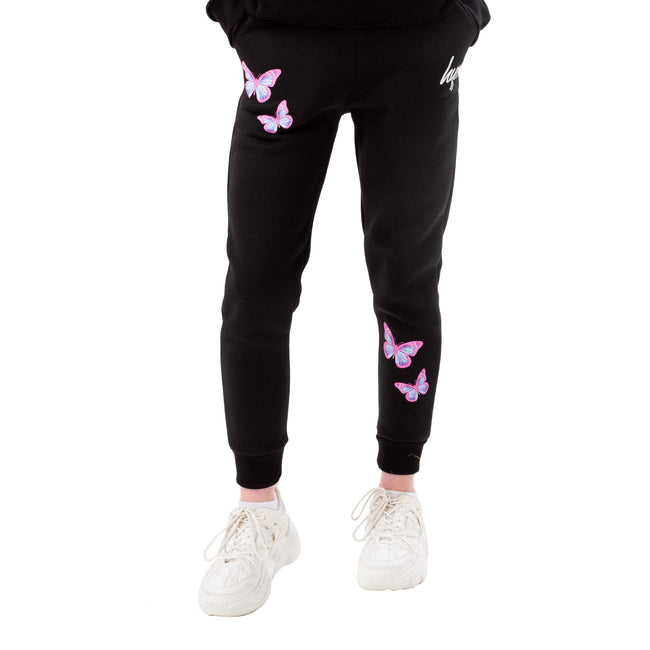 Black - Front - Hype Girls Butterfly Sweatpants