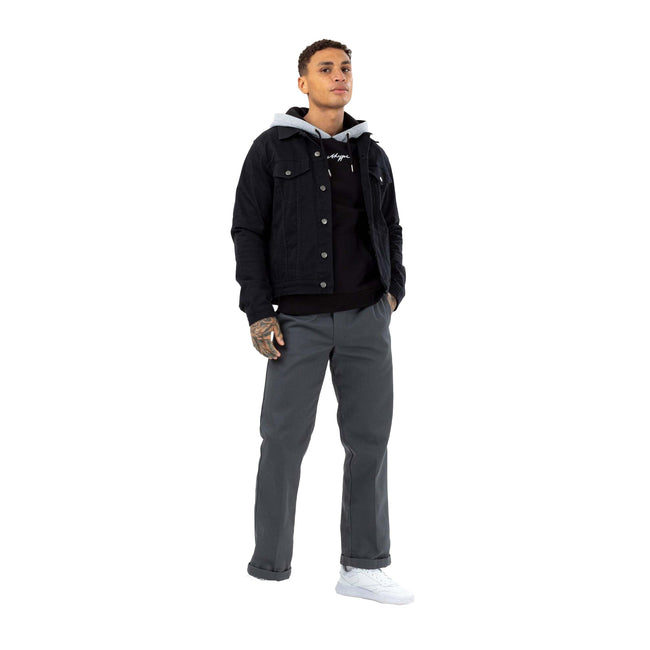 Black - Side - Hype Mens Thompson Splice Scribble Hoodie