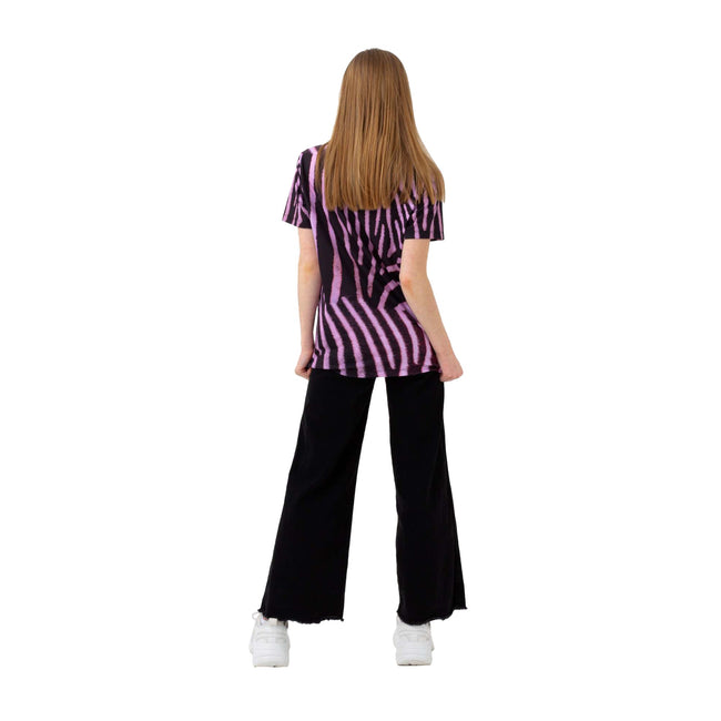 Black-Purple-White - Lifestyle - Hype Girls Zebra Crush Script T-Shirt