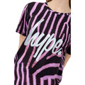 Black-Purple-White - Pack Shot - Hype Girls Zebra Crush Script T-Shirt