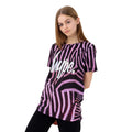 Black-Purple-White - Front - Hype Girls Zebra Crush Script T-Shirt