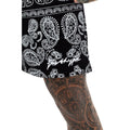 Black-White - Side - Hype Mens Paisley Palm Scribble Shorts