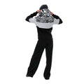 Black-Gray-White - Side - Hype Womens-Ladies Wave Drawstring Hoodie
