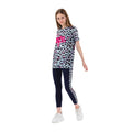 Blue-Black-Pink - Back - Hype Girls Leopard Print T-Shirt