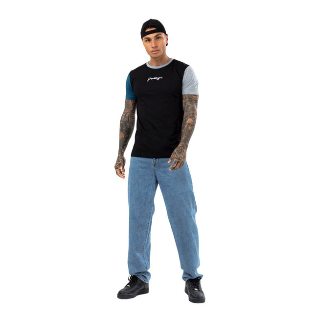 Black - Back - Hype Mens Thompson Splice Scribble T-Shirt