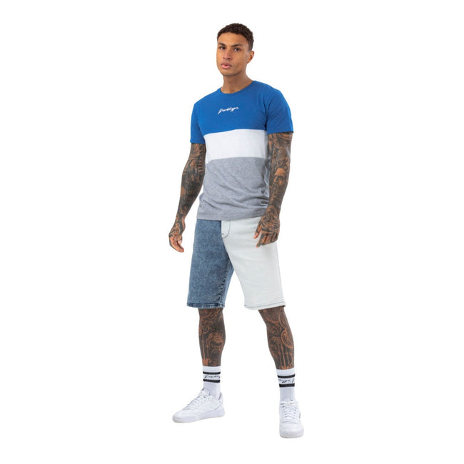 Blue-White-Grey Marl - Back - Hype Mens Enderby Scribble T-Shirt