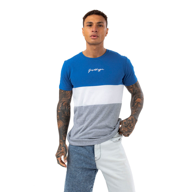 Blue-White-Grey Marl - Front - Hype Mens Enderby Scribble T-Shirt