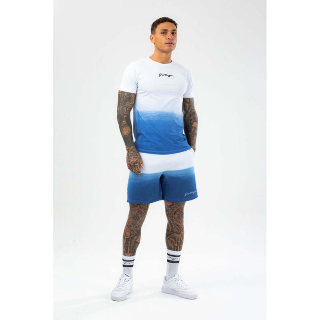 Blue-White - Back - Hype Mens Lake Fade Scribble T-Shirt