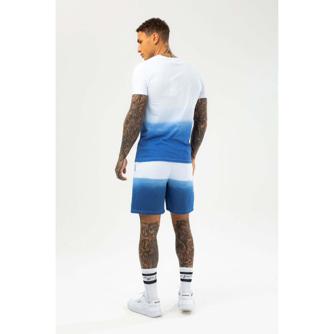 Blue-White - Side - Hype Mens Lake Fade Scribble T-Shirt