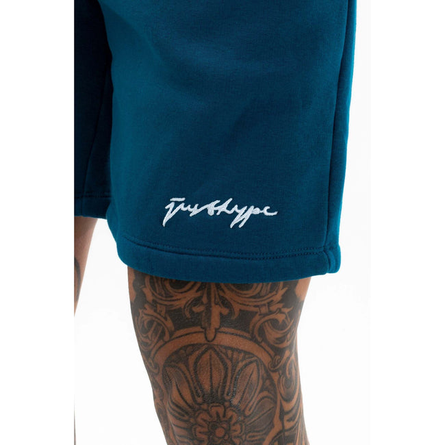 Teal-Black - Side - Hype Mens Fade Casual Shorts