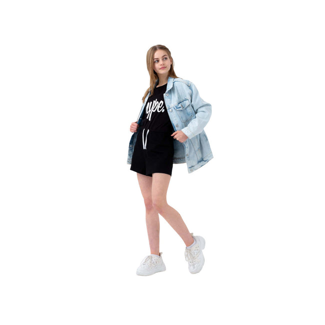 Black - Lifestyle - Hype Girls Script Playsuit