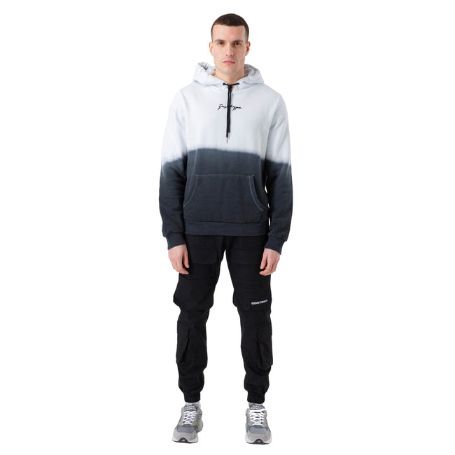 Black-White - Back - Hype Mens Fade Hoodie