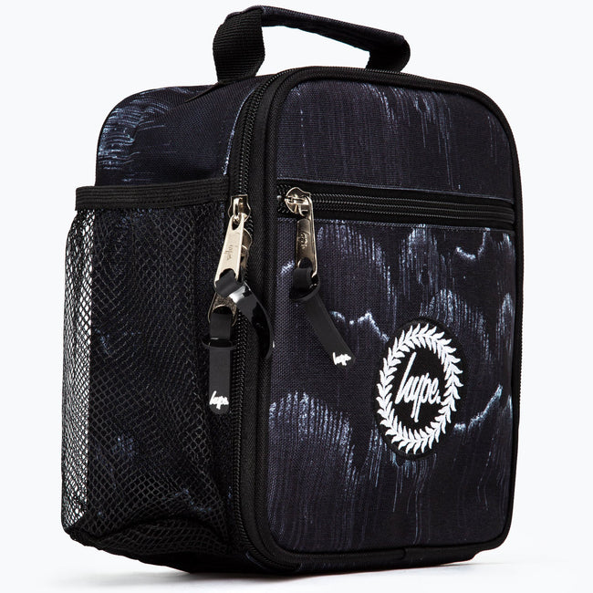 Black-White - Side - Hype Mono Drips Wave Lunch Box