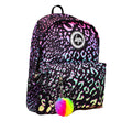 Black-Pink-Green - Side - Hype Gradient Animal Print Knapsack